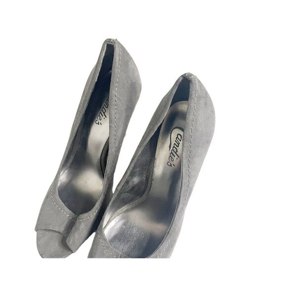 CANDIES Yunnis Grey Suede High Heel Shoes PUMP 73217 Size Women 8 Medium - Picture 5 of 7